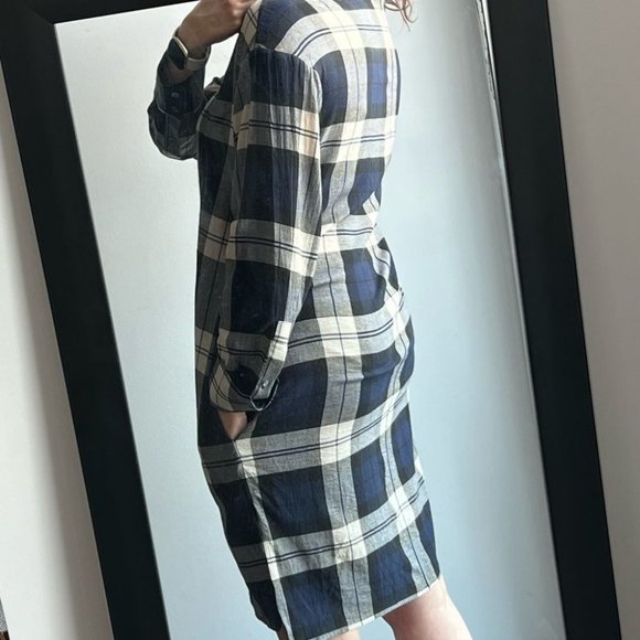 Theory plaid Panel Front Shirtdress - Picture 8 of 11
